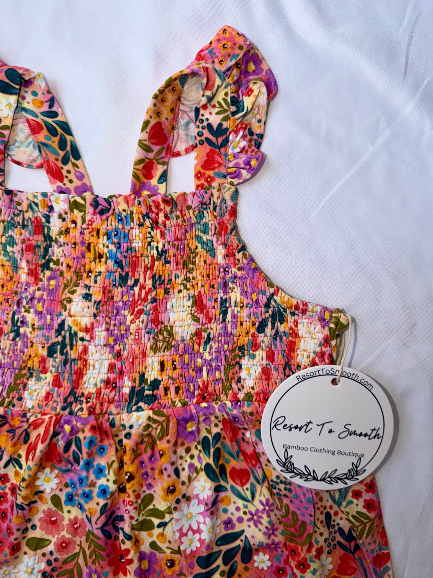 Autumn Floral Flutter Sleeve Smocked Summer Bamboo Bubble *NO CODES *