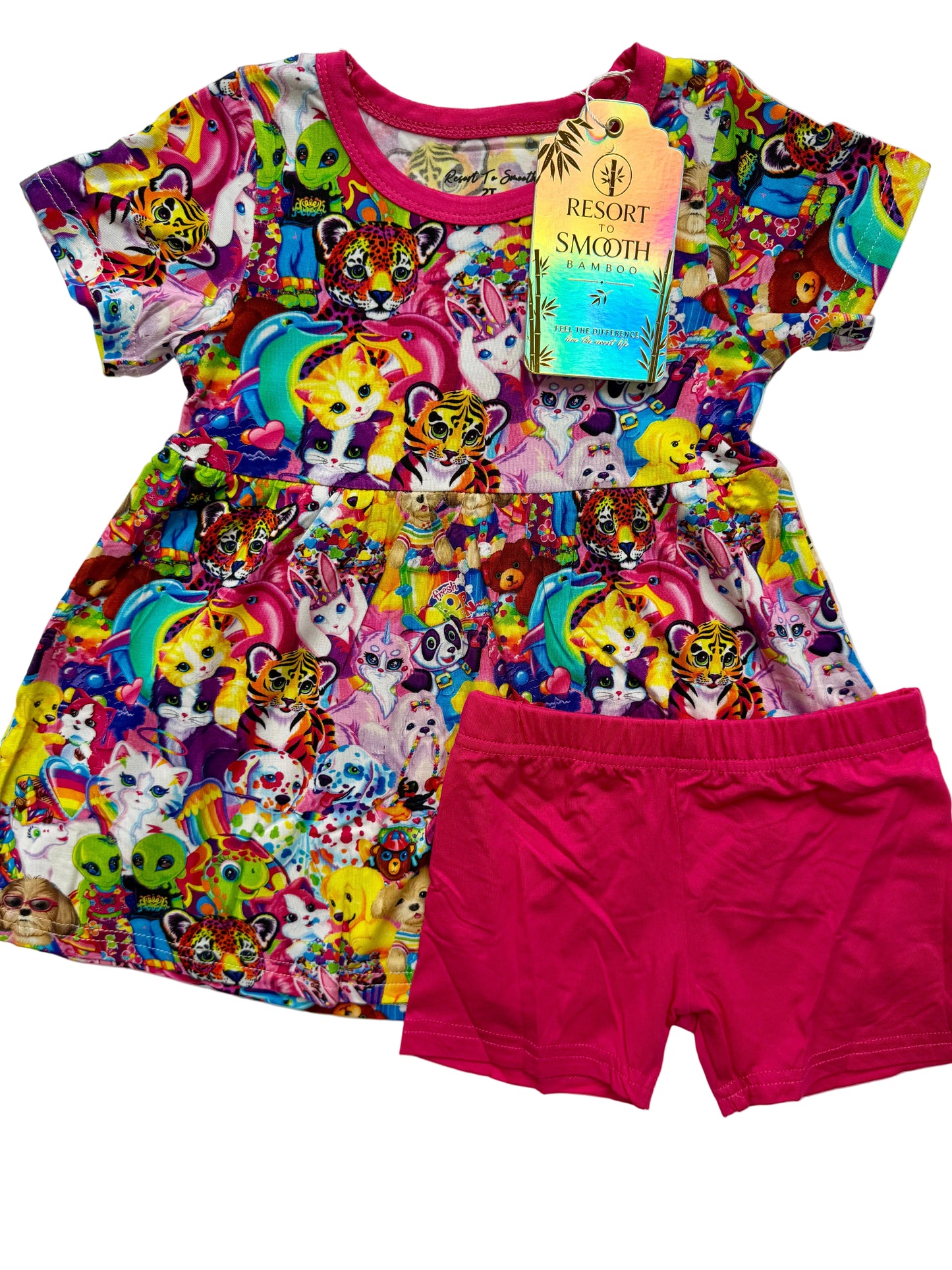 90’s Baby Short Sleeve Bamboo Peplum Set