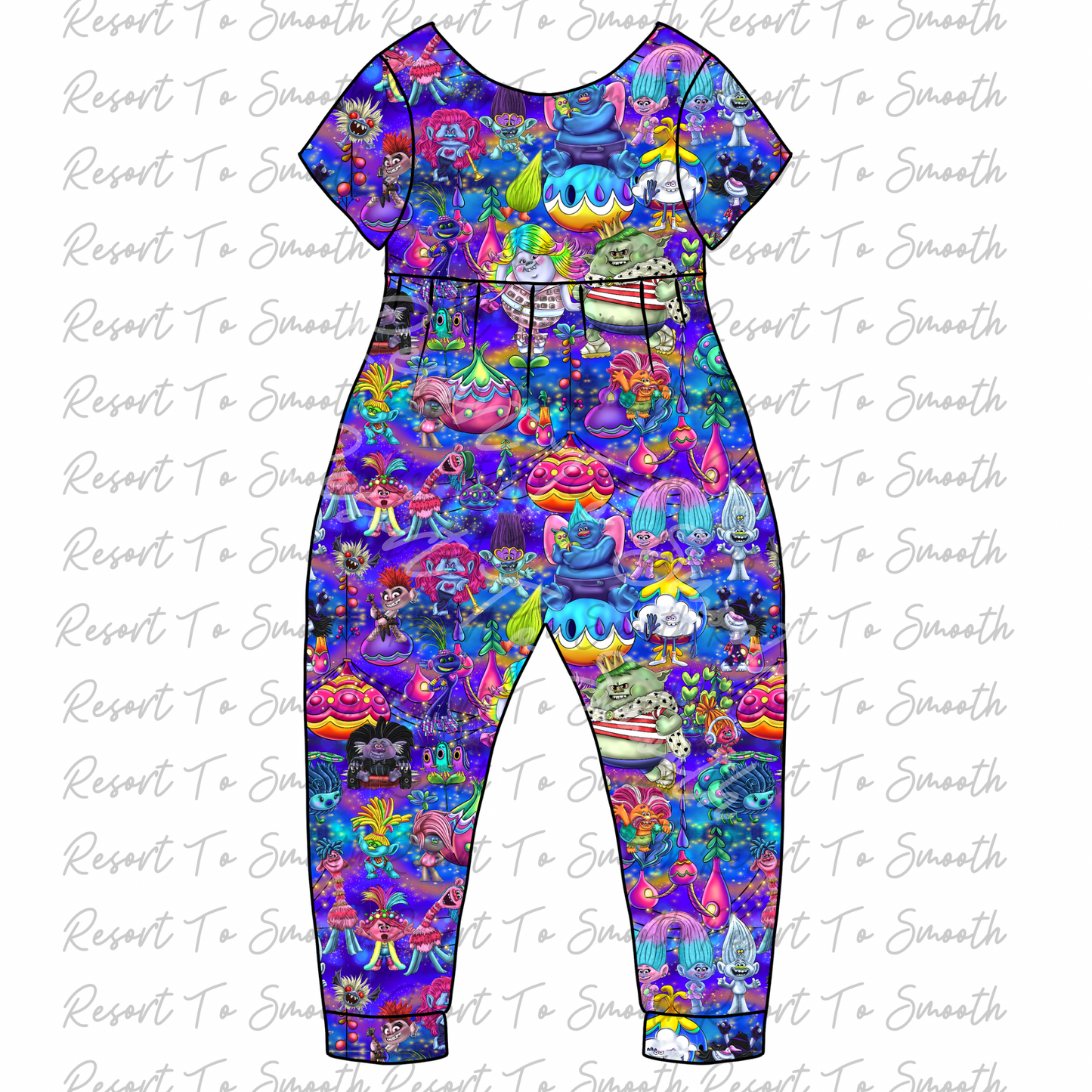 Trolls Short Sleeve Bubble Romper Bamboo