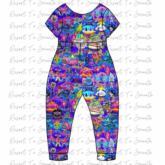 Trolls Short Sleeve Bubble Romper Bamboo