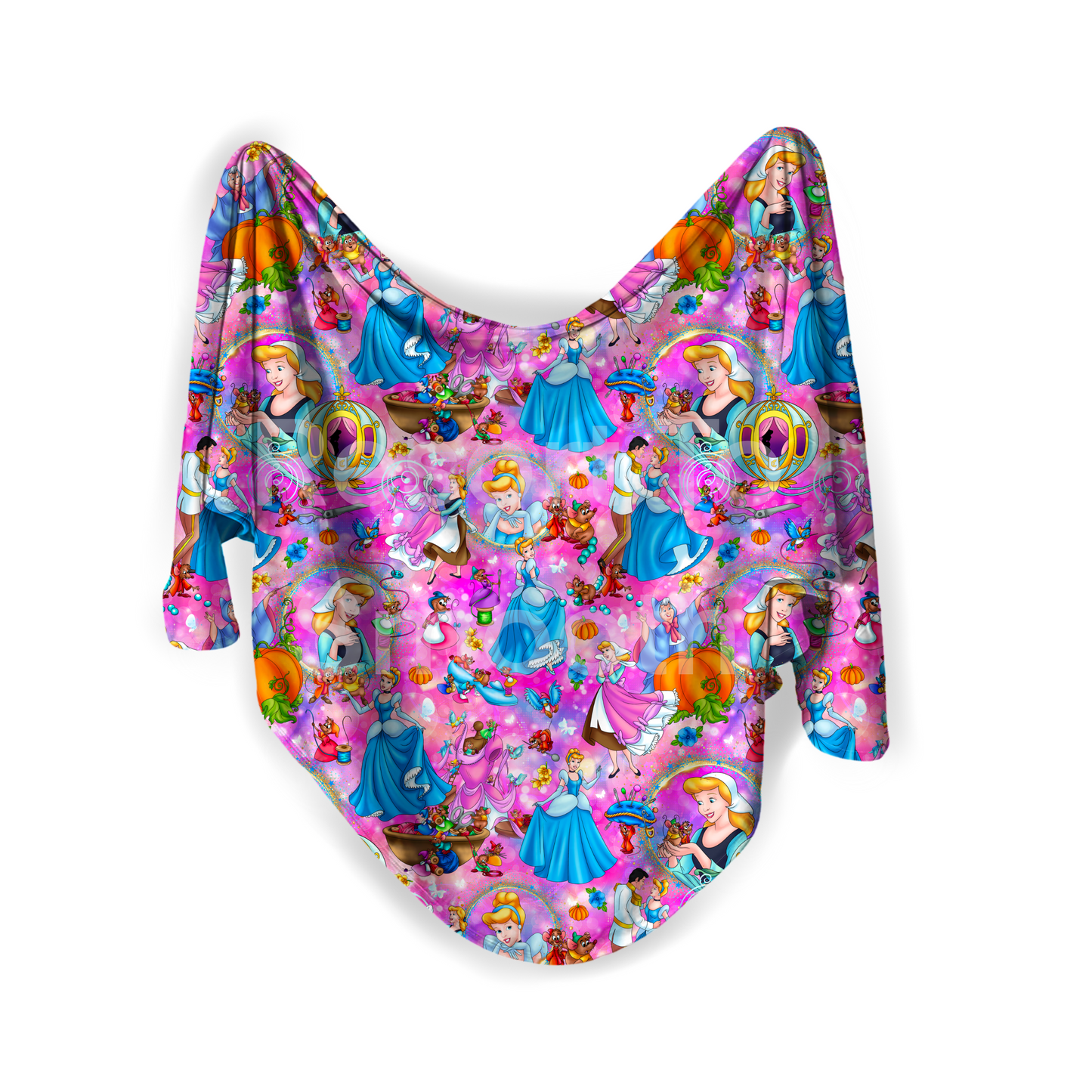 Cinderella Glass Slipper Single Layered Bamboo Blanket / Swaddle 46”x46”