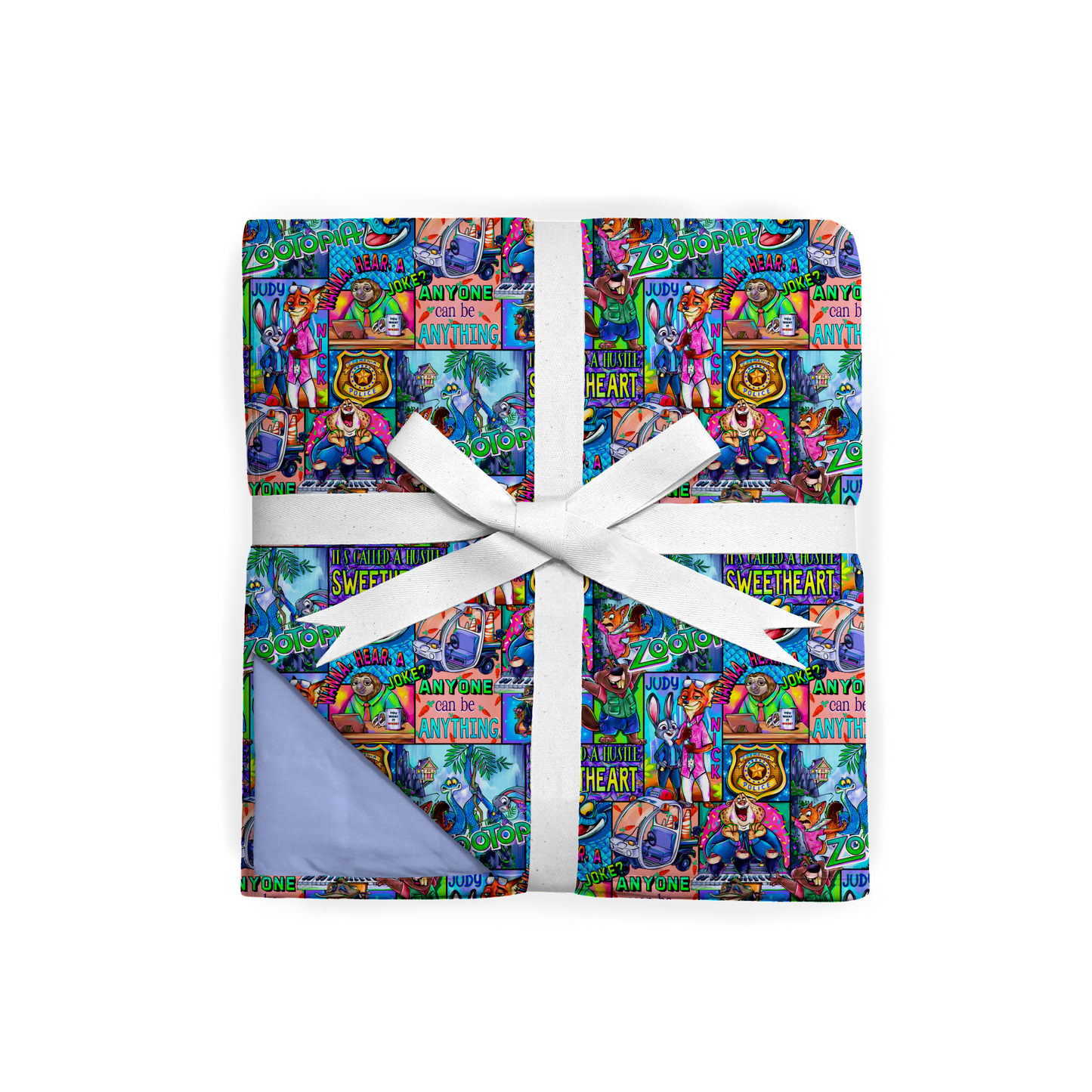 80”x60” Zootopia Double Layered QUILTED Bamboo Blanket