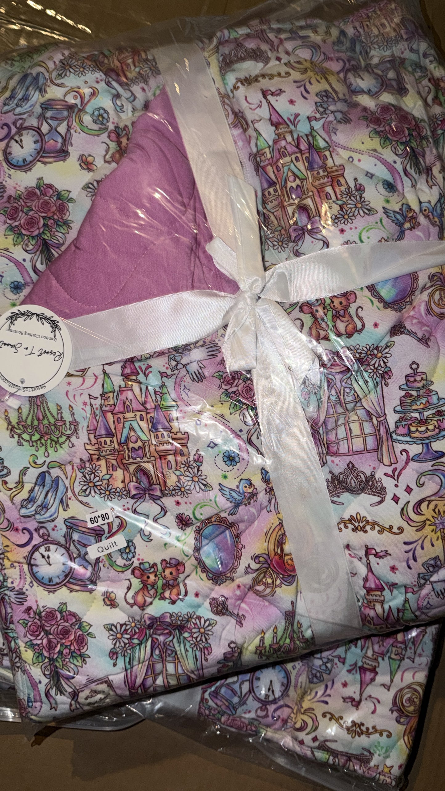 80x60 glass Slipper Bamboo Quilted Blanket