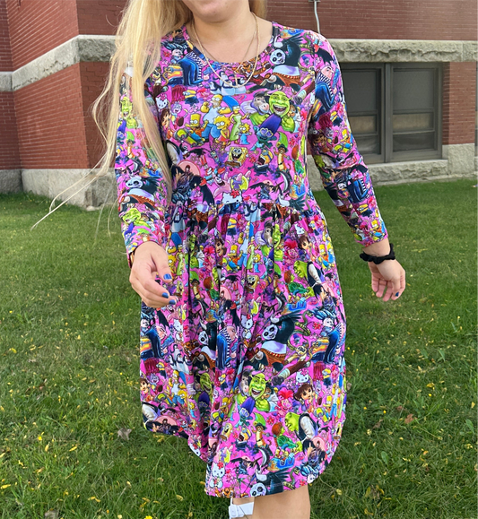 PINK DUO Women’s Long Sleeve Dres bamboo