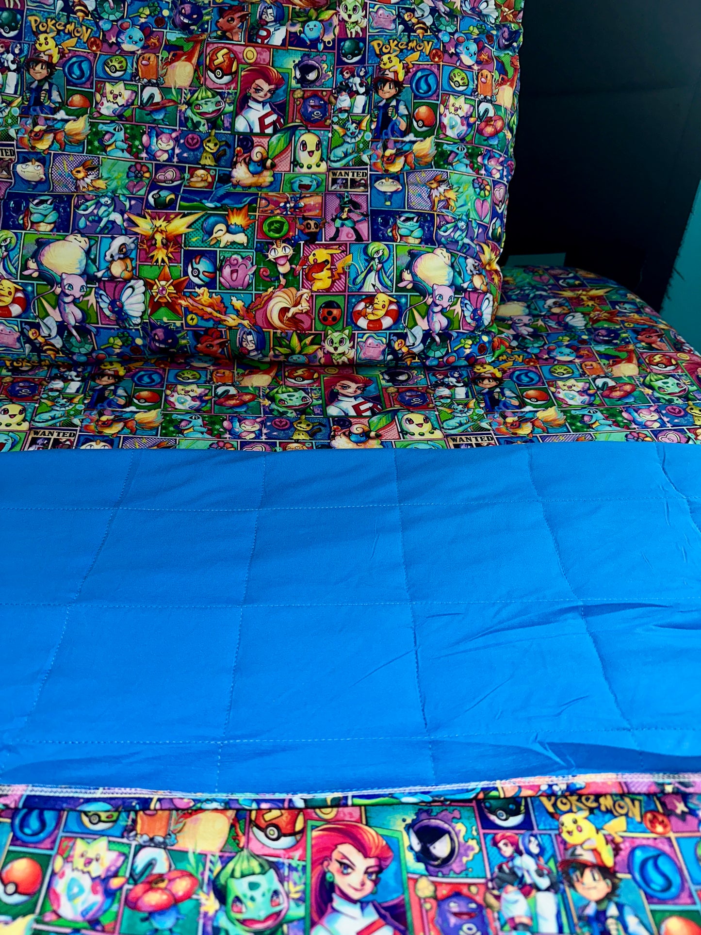 80”x60” “We Pekachu” Double Layered QUILTED Bamboo Blanket