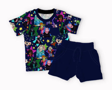 Sing Short Sleeve Pocket Tee Short Bamboo Set