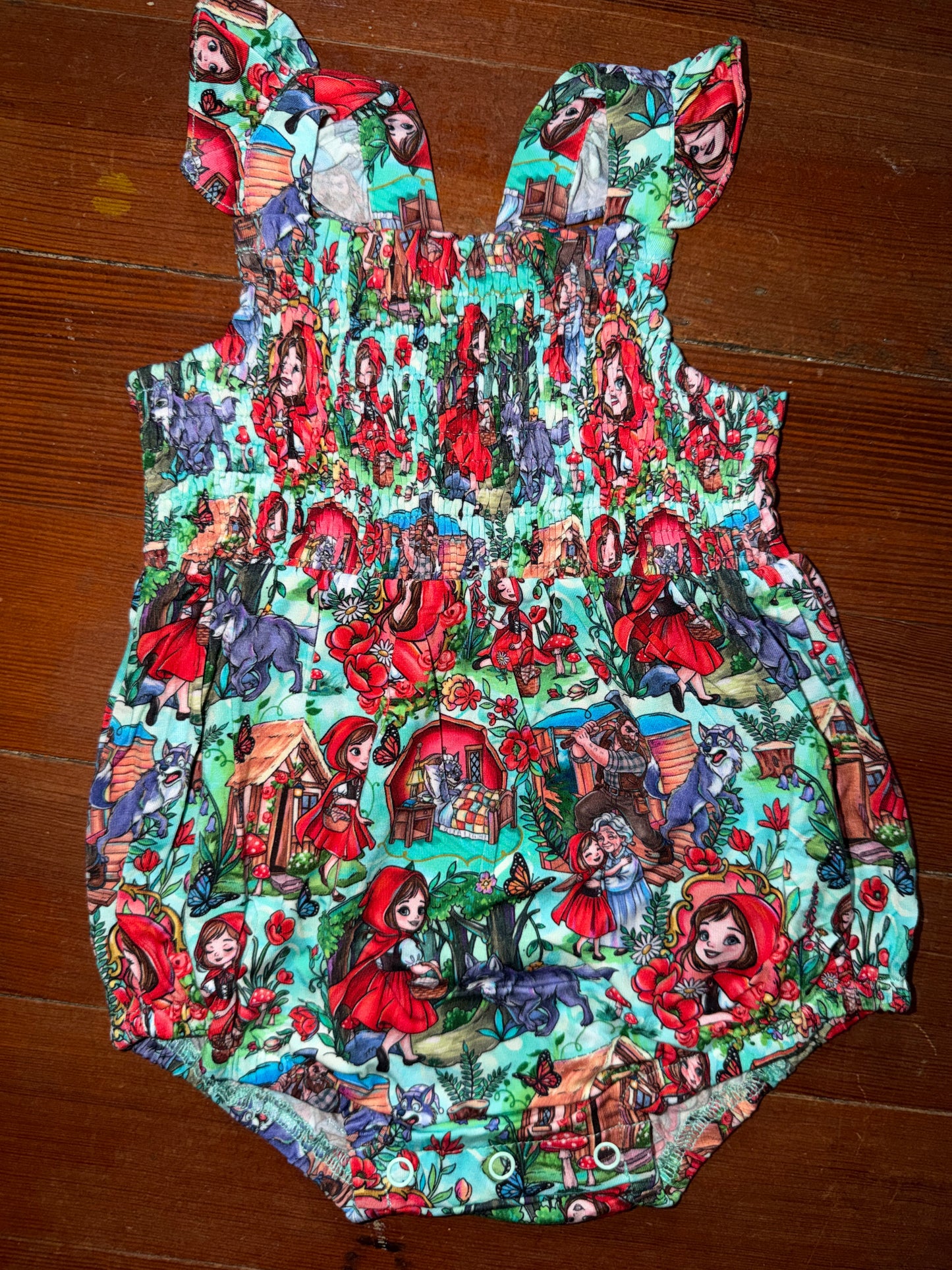 “Little Red” Smocked Summer Bubble Bamboo