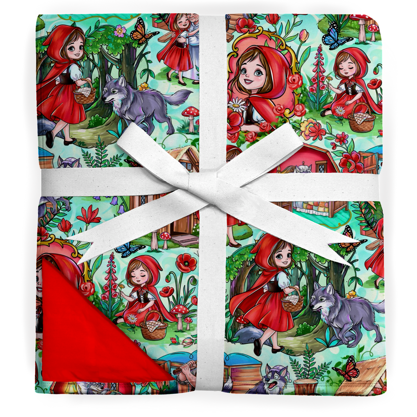 “Little Red” 80x60” Triple Layered QUILTED Bamboo Blanket