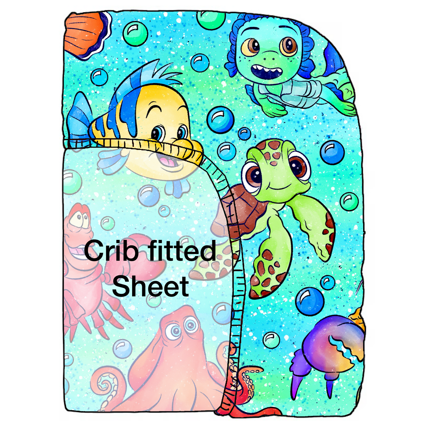 “ Sea Buddies “ CRIB fitted Sheet bamboo