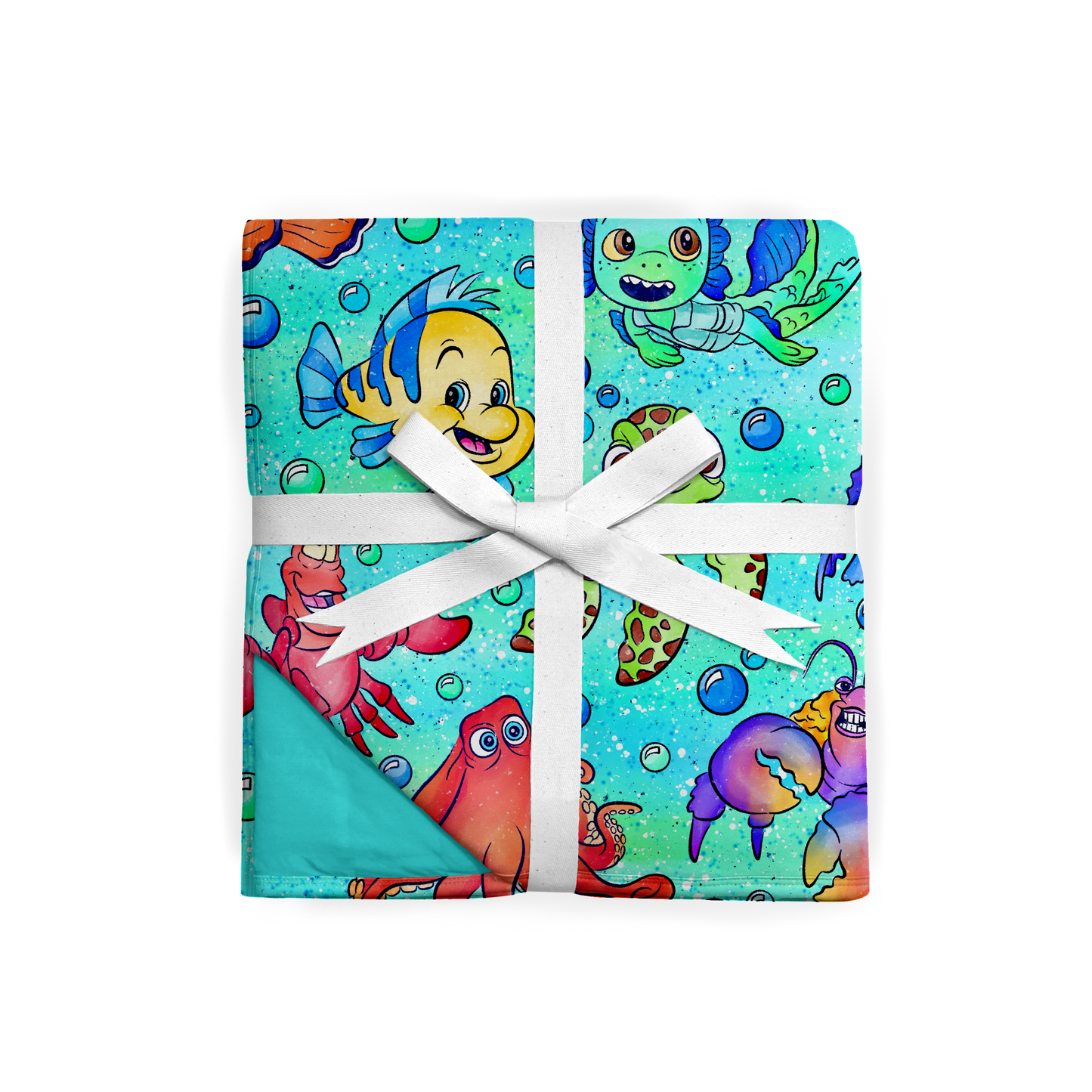 “Sea Buddies” 80x60” Triple Layered QUILTED Bamboo Blanket