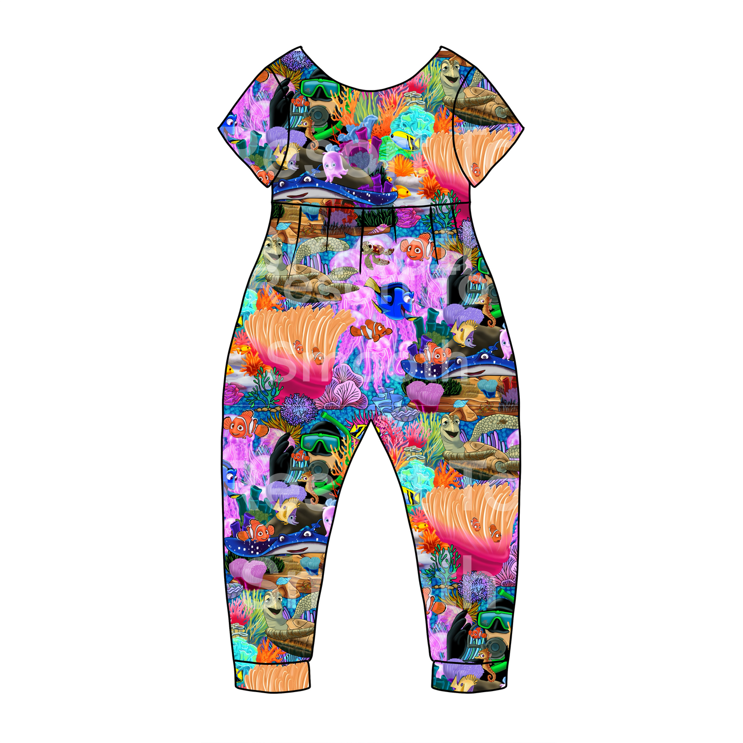 Nemo Short Sleeve Bubble Romper Bamboo