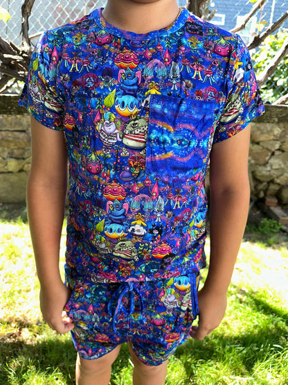 Trolls Short Sleeve Pocket Tee Short Bamboo Set