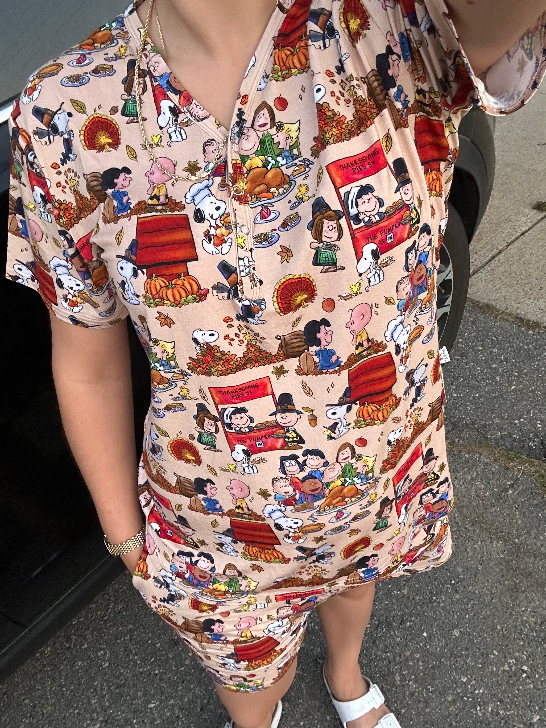 Snoopy Women’s Short Sleeve Shirt With Shorts Bamboo SET