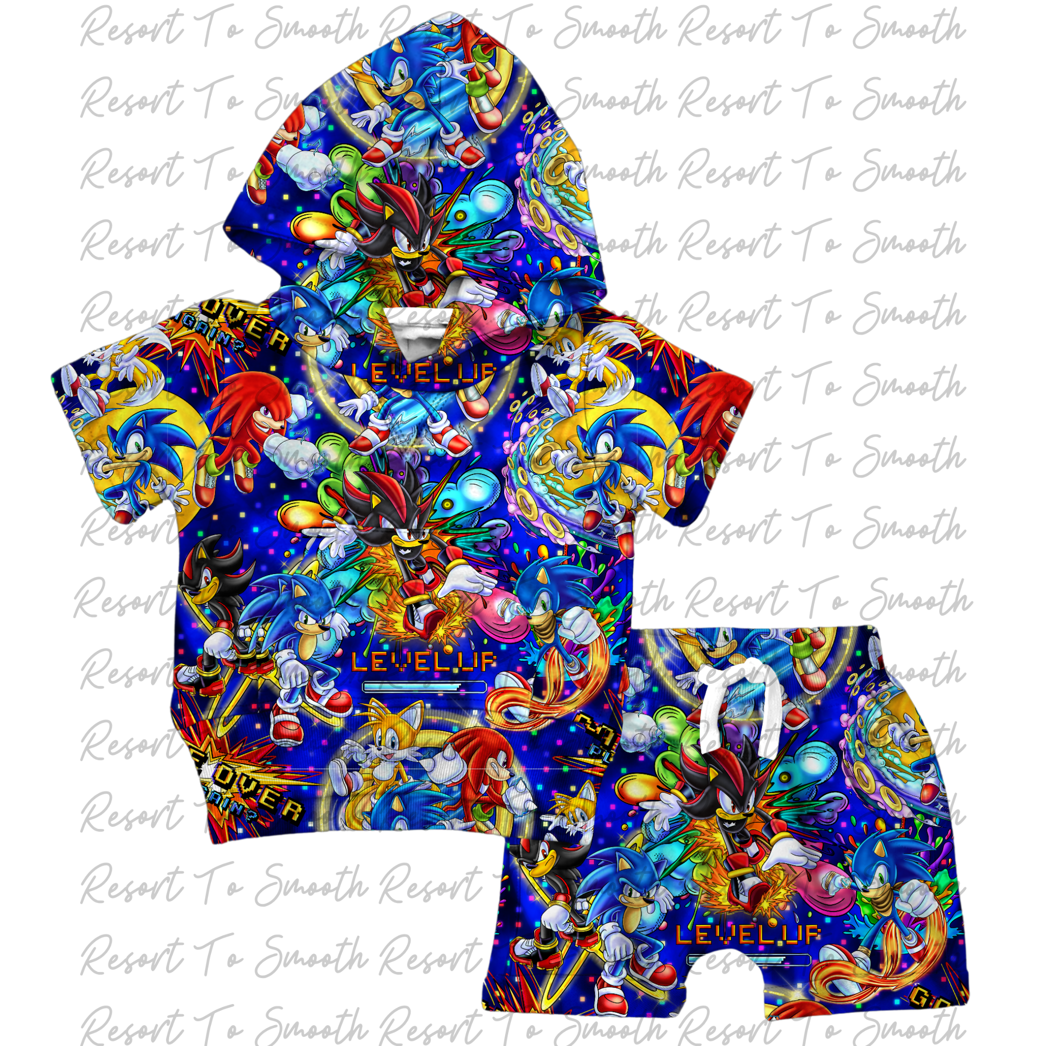 French Terry Bamboo Hooded Short Sleeve Jogger Set