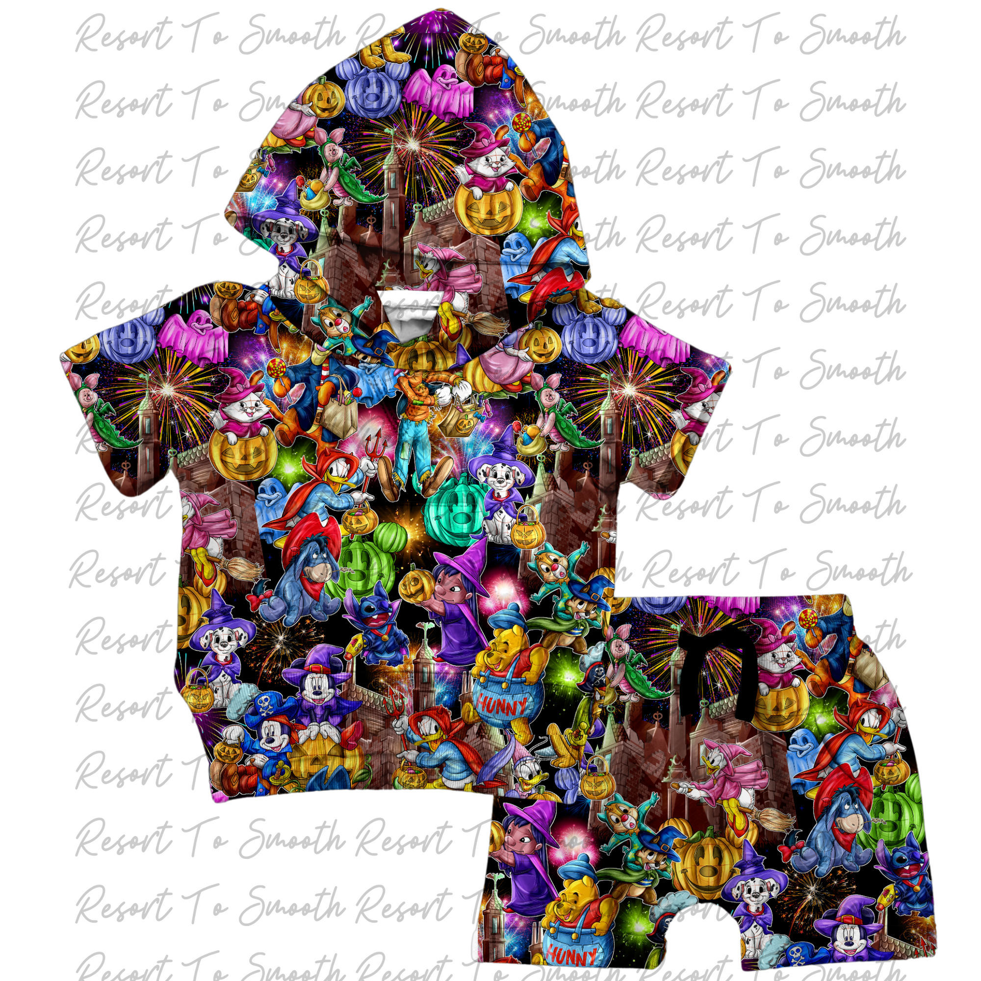 French Terry Bamboo Hooded Short Sleeve Jogger Set
