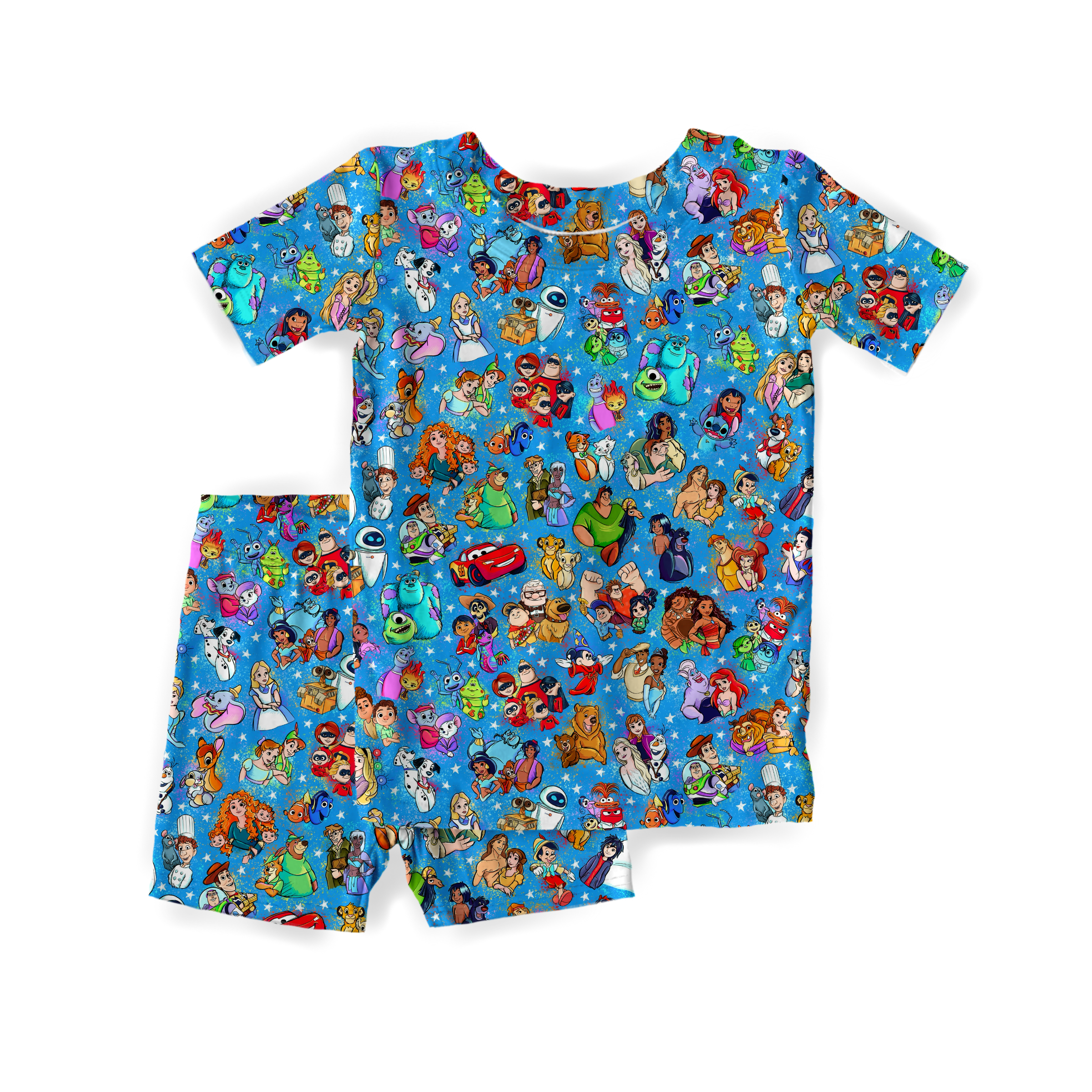 “Blue Duo” Short Sleeve Shorts Set