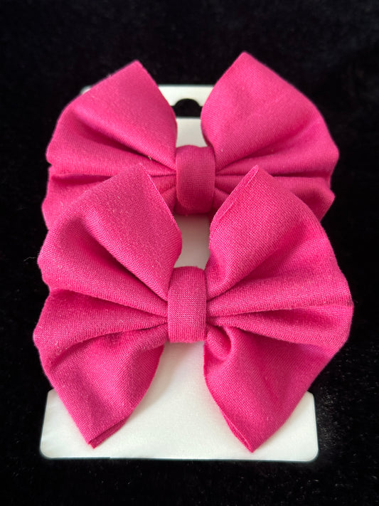 New Fuchsia Piggie 3” Bow Set