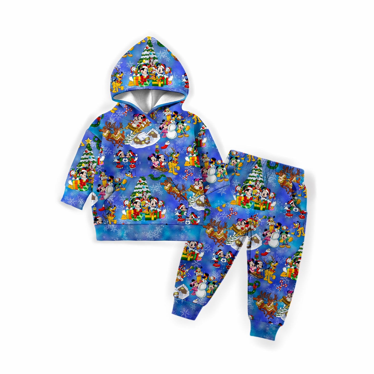 Mickey Christmas Gang French Terry Bamboo Hooded Jogger Set