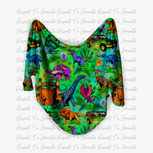 Dino Single Layered Bamboo Blanket  80”x60”