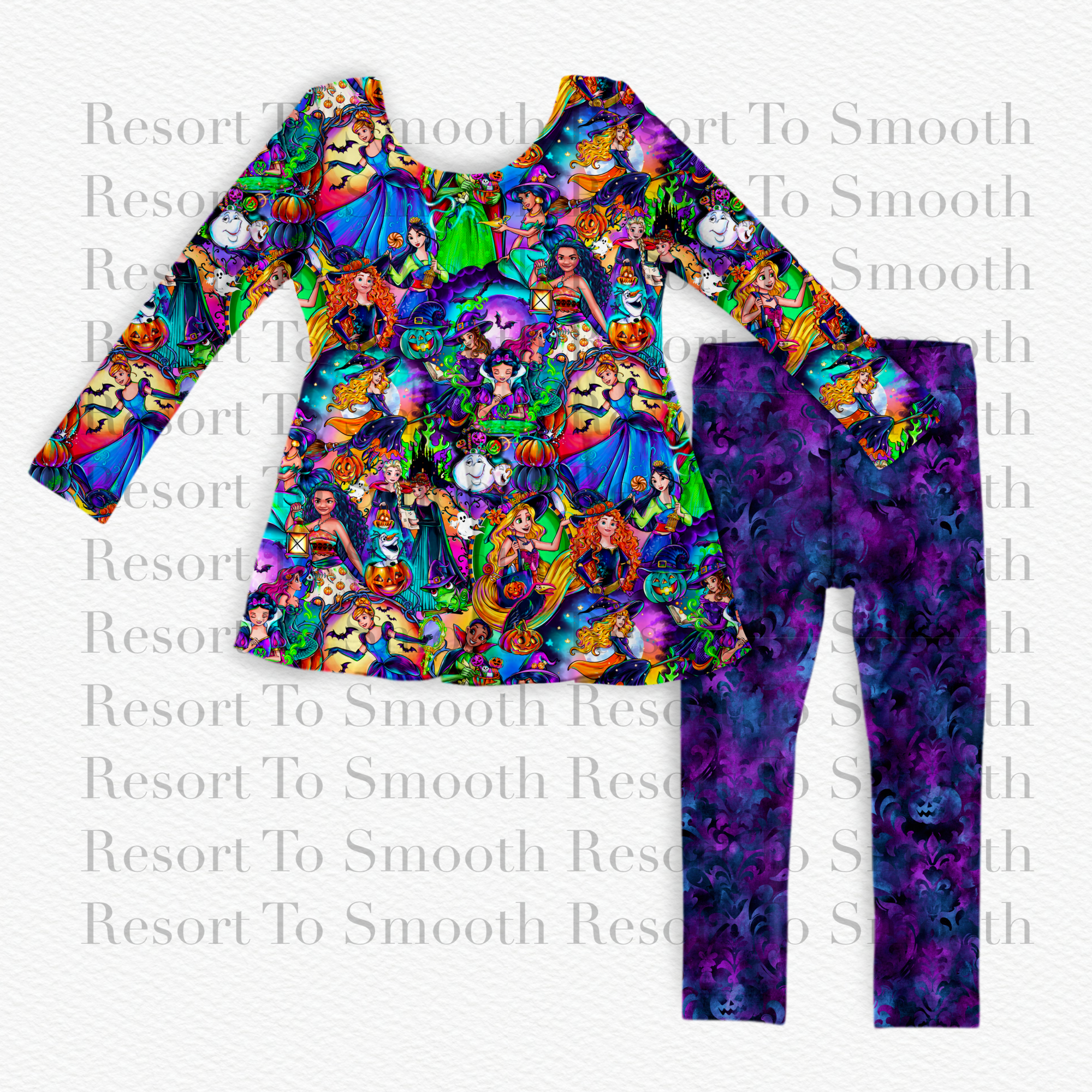 Spooky Princesses Long Sleeve Peplum + Pants