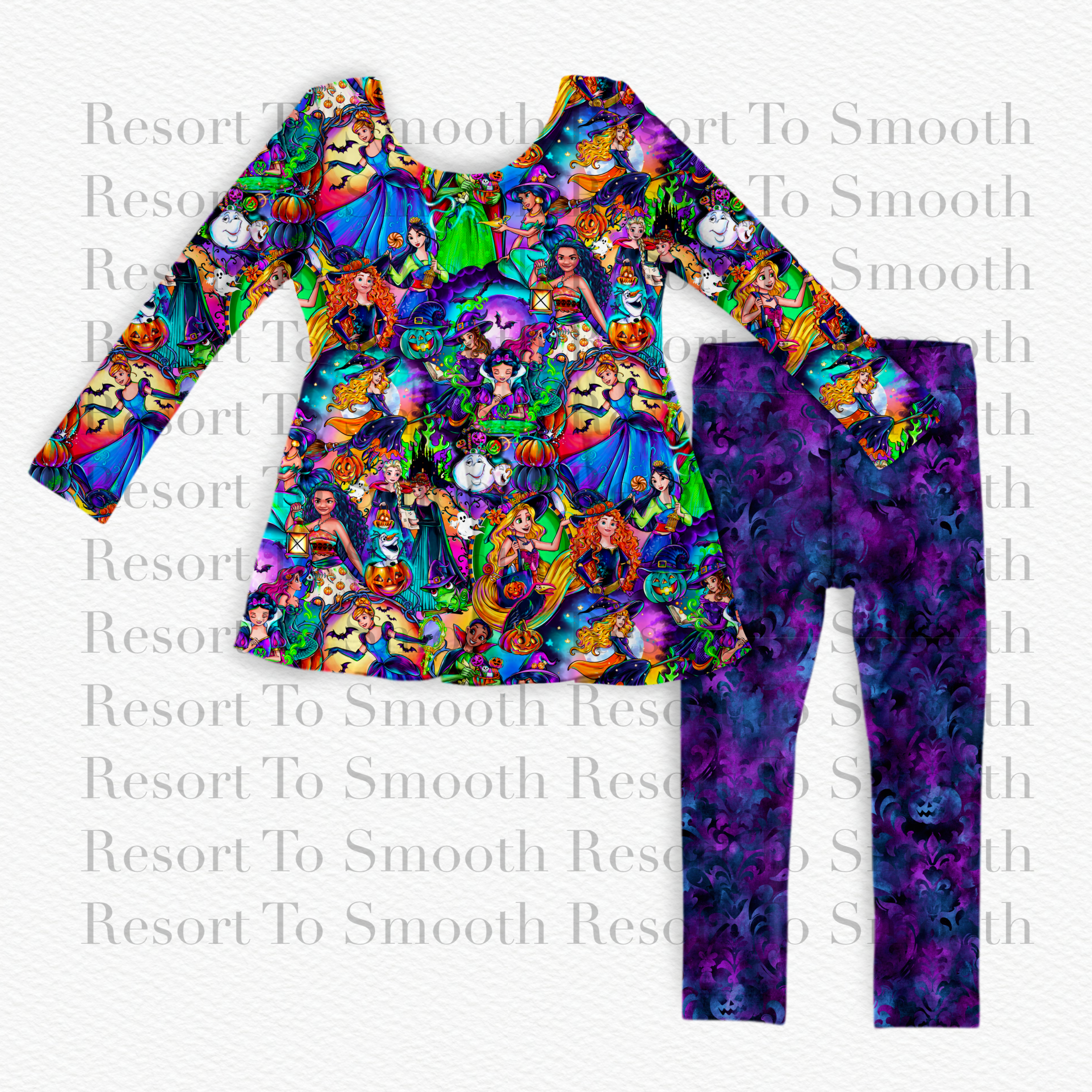 Spooky Princesses Long Sleeve Peplum + Pants
