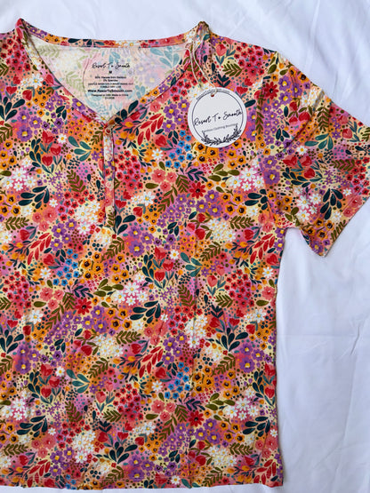 Autumn Floral Bamboo Women’s Short Sleeve With Short Set *NO CODES *