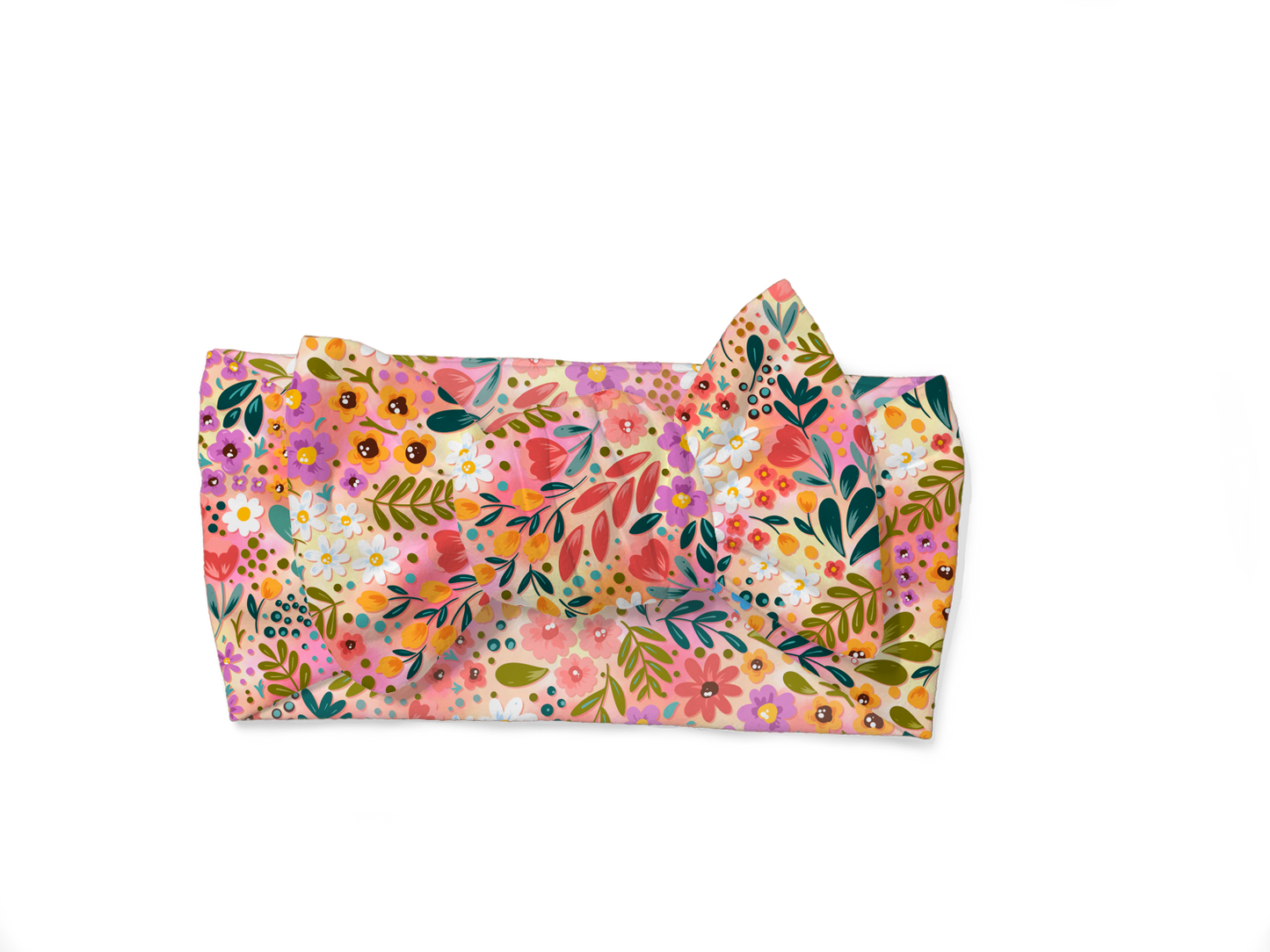 Autumn Floral Headband Bow Bamboo