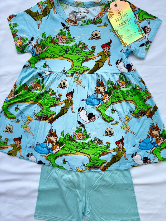 Flying Boy Short Sleeve Bamboo Peplum Set