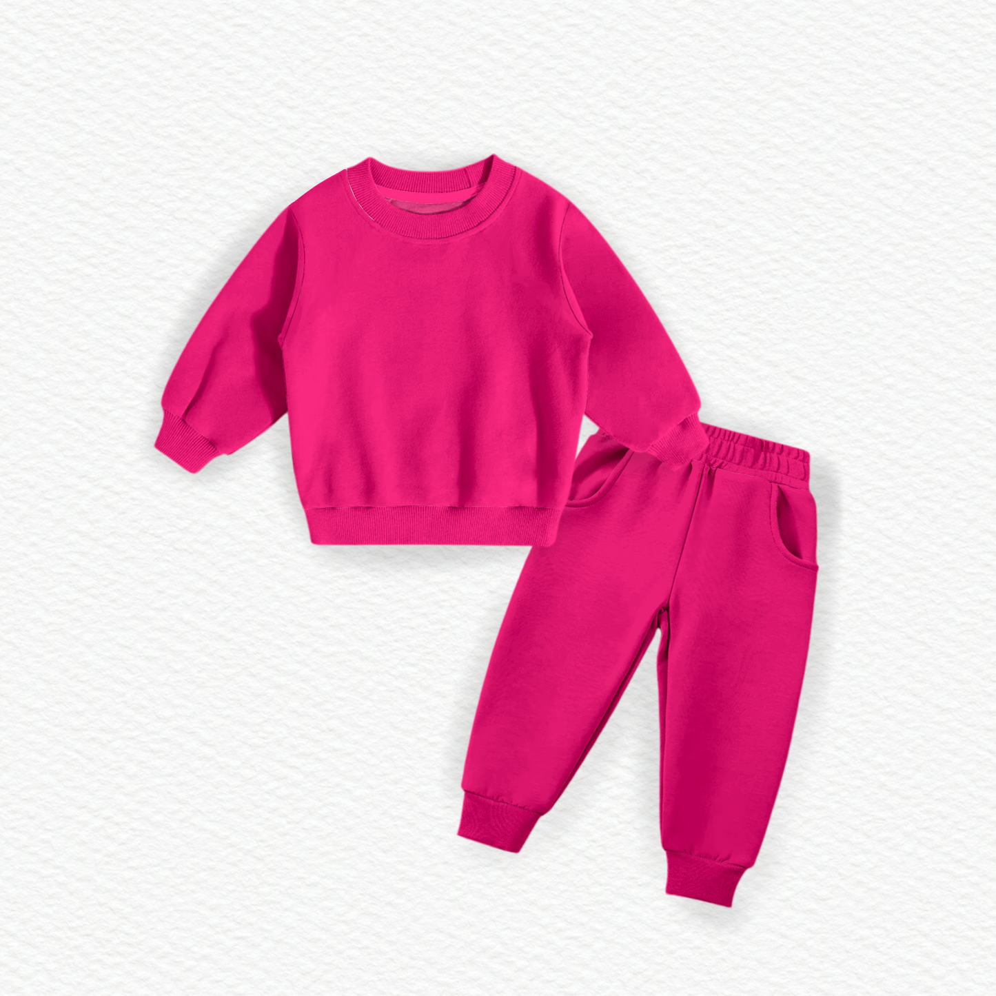 Pink Crew Neck Jogger Set Terry Bamboo