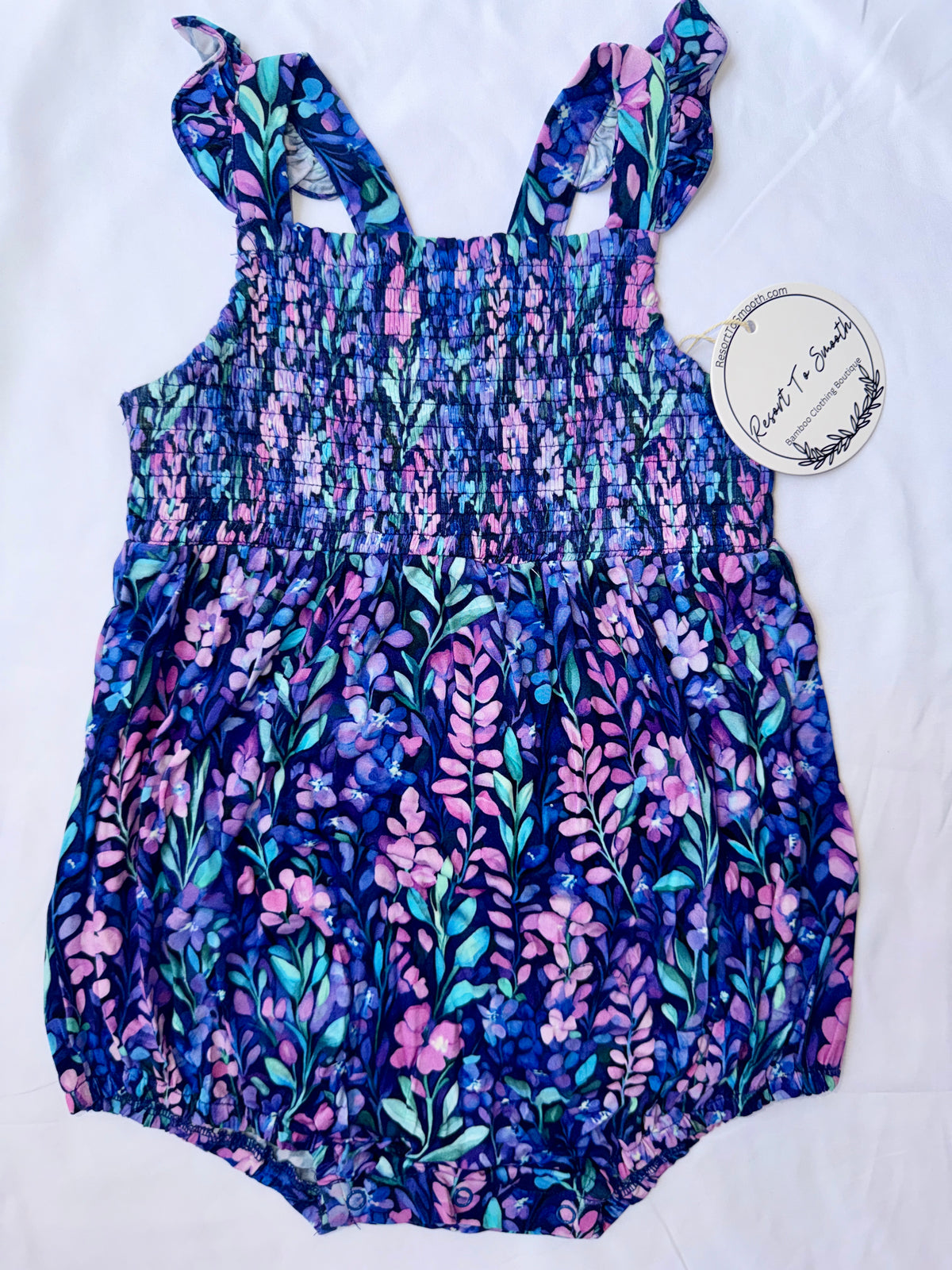 Lavender Fields Flutter Sleeve Smocked Summer Bamboo Bubble *NO CODES *