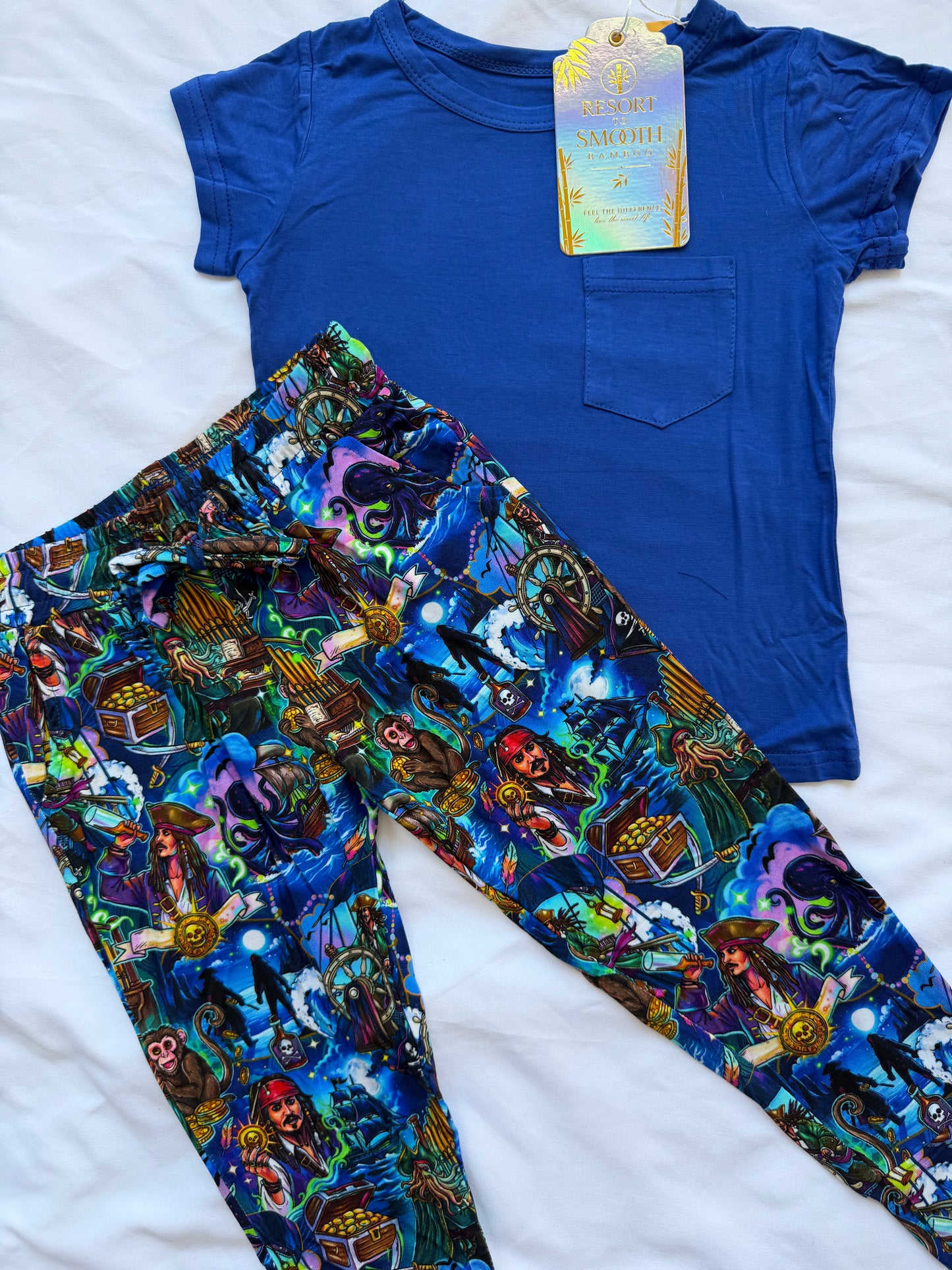 Pirates Bamboo Short Sleeve Daywear Jogger Set
