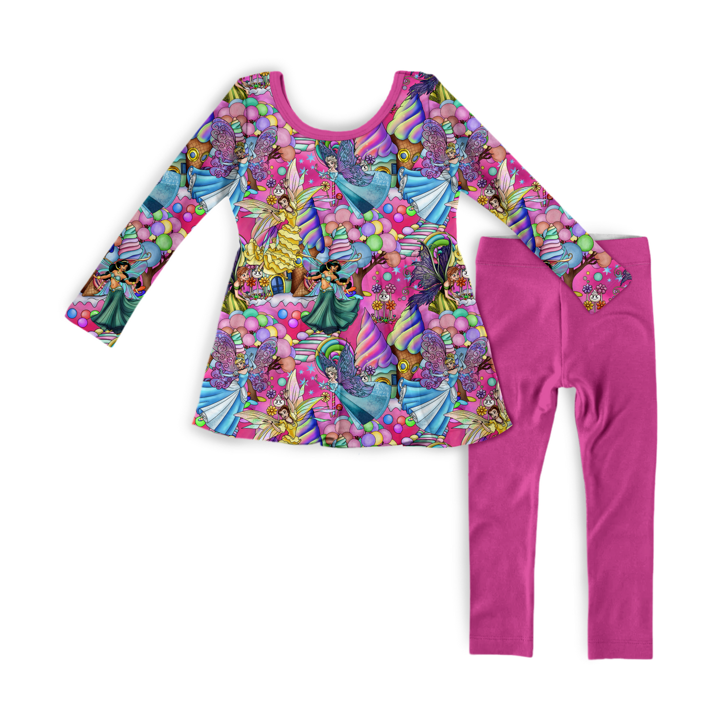 Fairy Princesses Peplum Top With Pants Set PRESALE