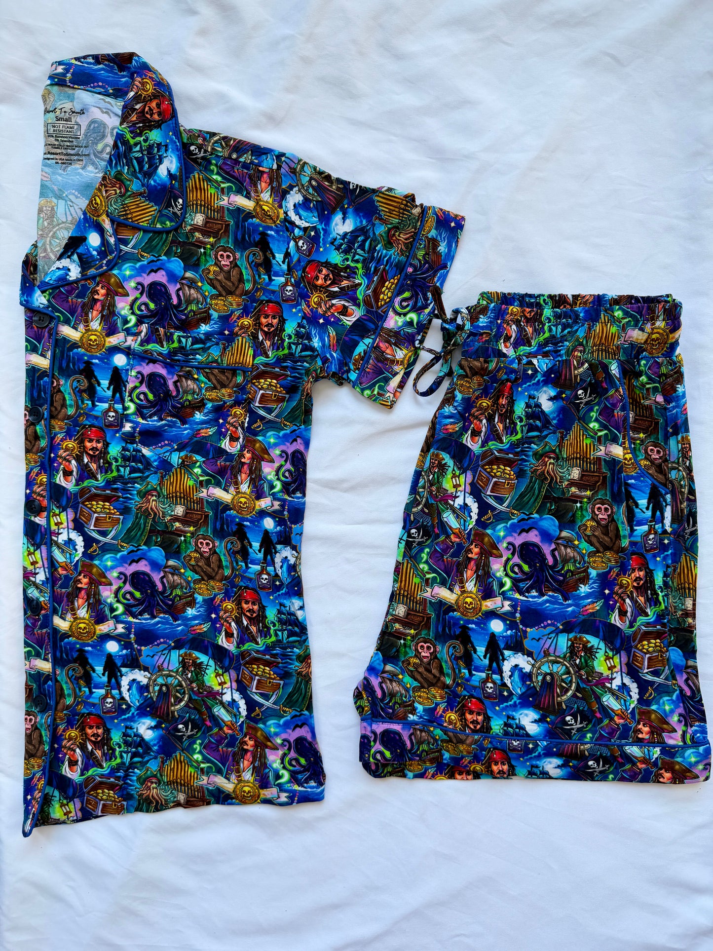 Pirates Formal Button Down Bamboo Sleep Set