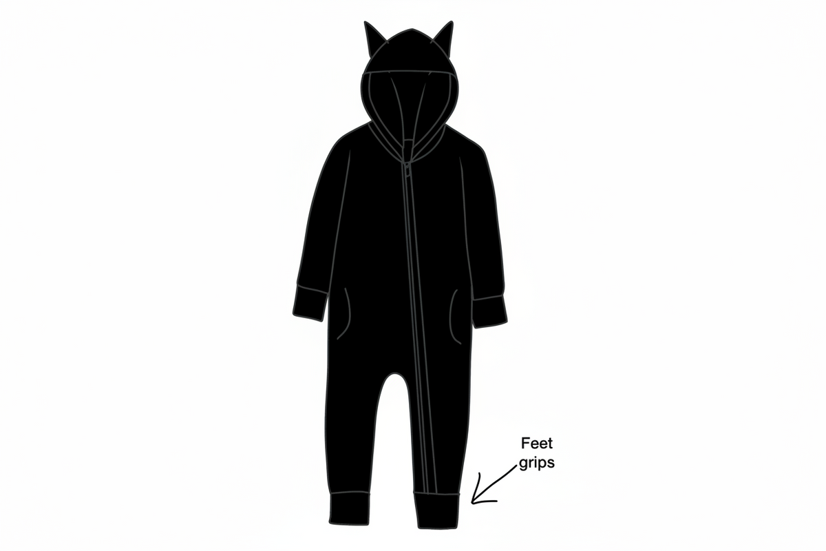 Black Cat Kids Bamboo Zippy