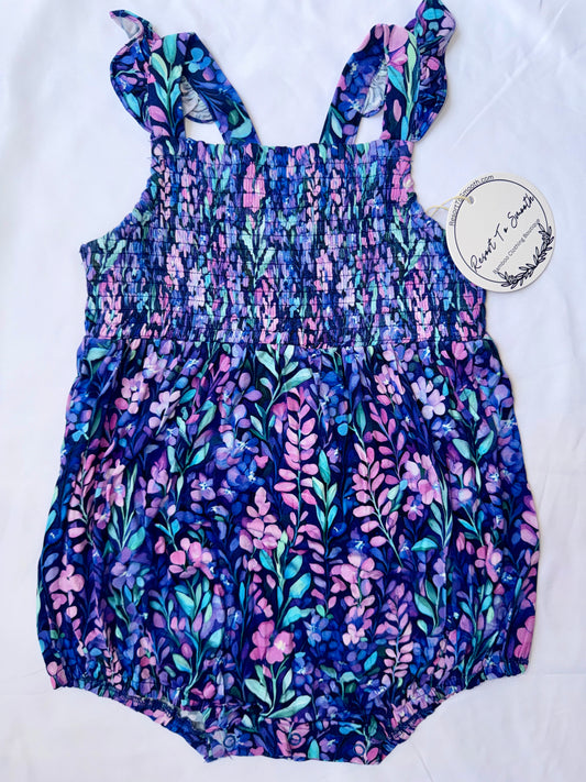 Lavender Fields Flutter Sleeve Smocked Summer Bamboo Bubble *NO CODES *