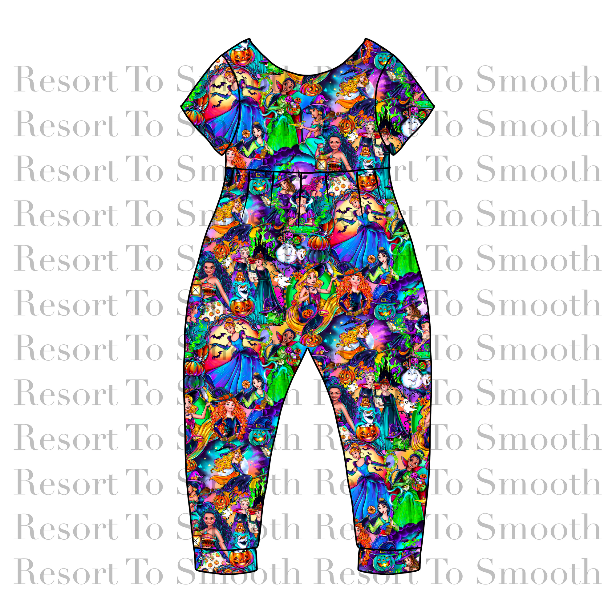 Spooky Princess Short Sleeve Bubble Romper