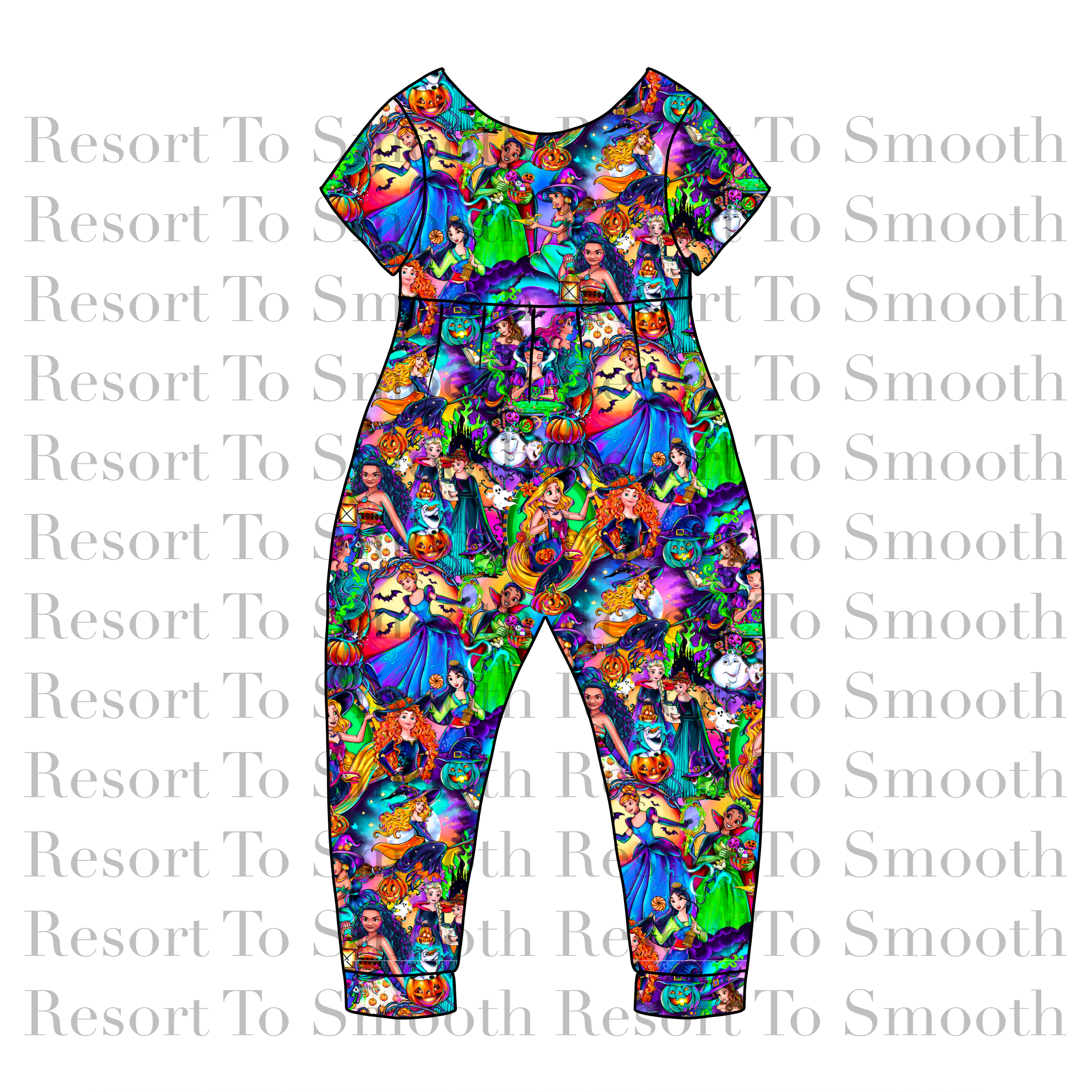 Spooky Princess Short Sleeve Bubble Romper