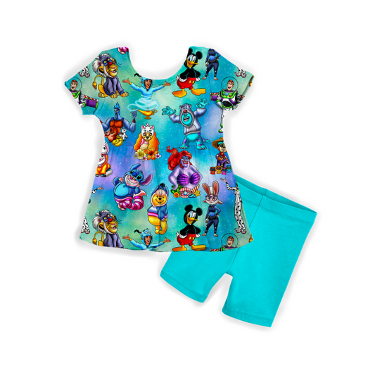 Costumes Short Sleeve Bamboo Peplum Set