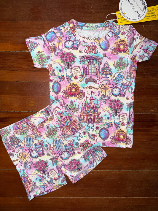 Glass Slipper Short Sleeve Short Bamboo Set