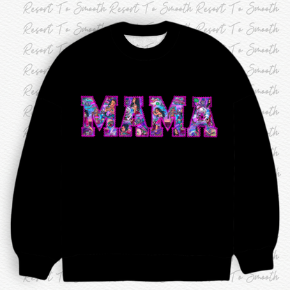 “MAMA” Embroidered French Terry Bamboo Sweatshirt