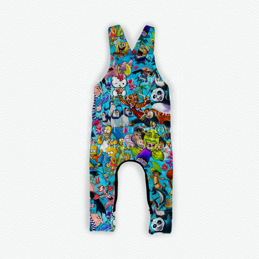BLUE DUO Bamboo Overalls Dungarees WITH ZIPPER