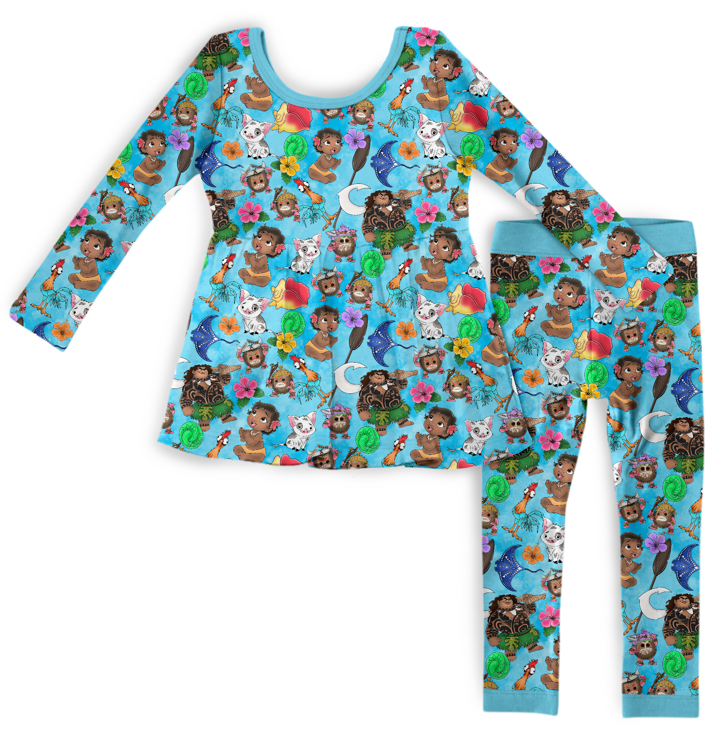 Baby Moana Peplum Top With Pants Bamboo