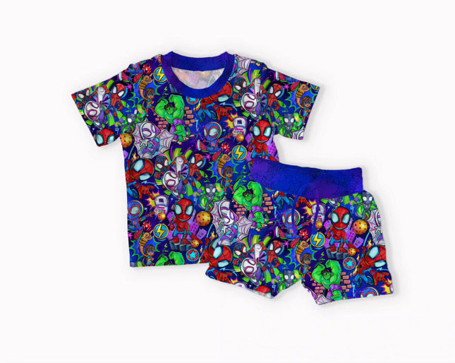 Super Crew Short Sleeve Pocket Tee with daywear shorts