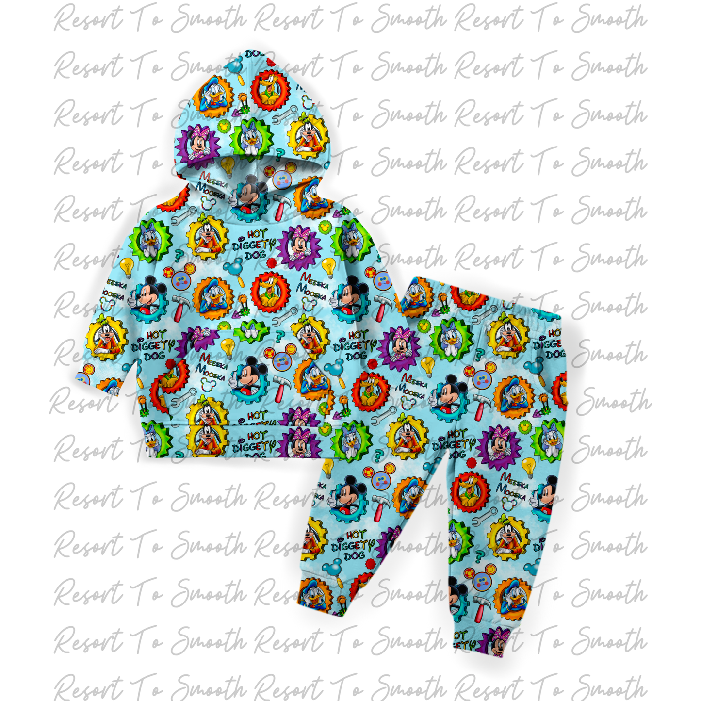 French Terry Bamboo Hooded Jogger Set pattern1