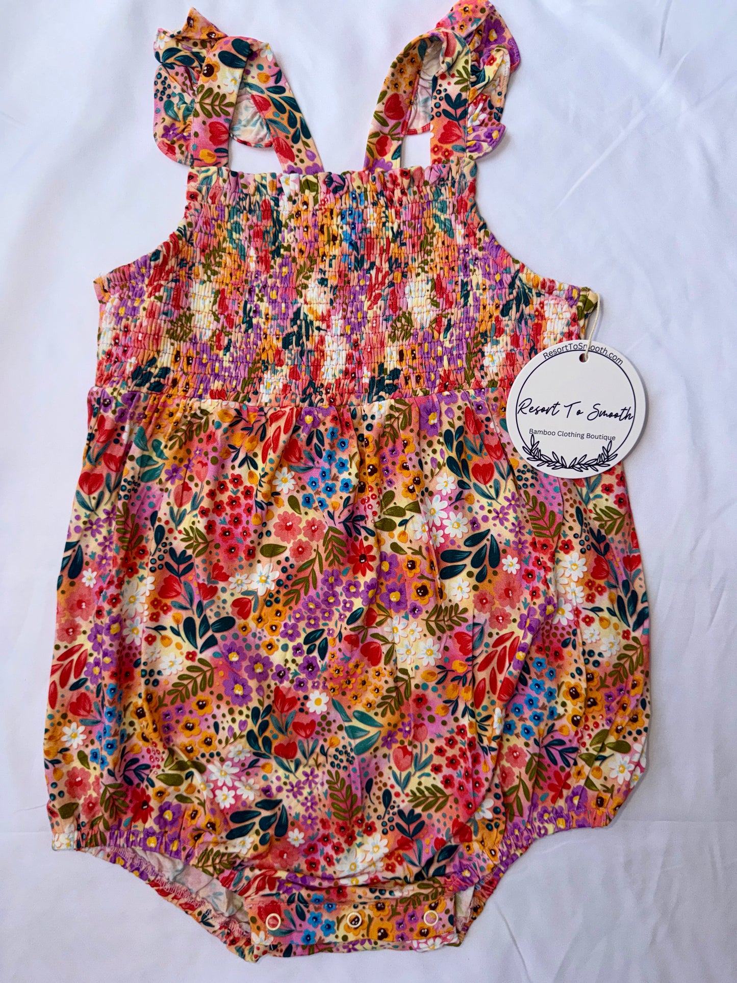 Autumn Floral Flutter Sleeve Smocked Summer Bamboo Bubble *NO CODES *