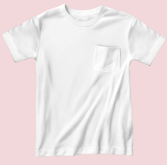 White Short Sleeve Pocket Tee