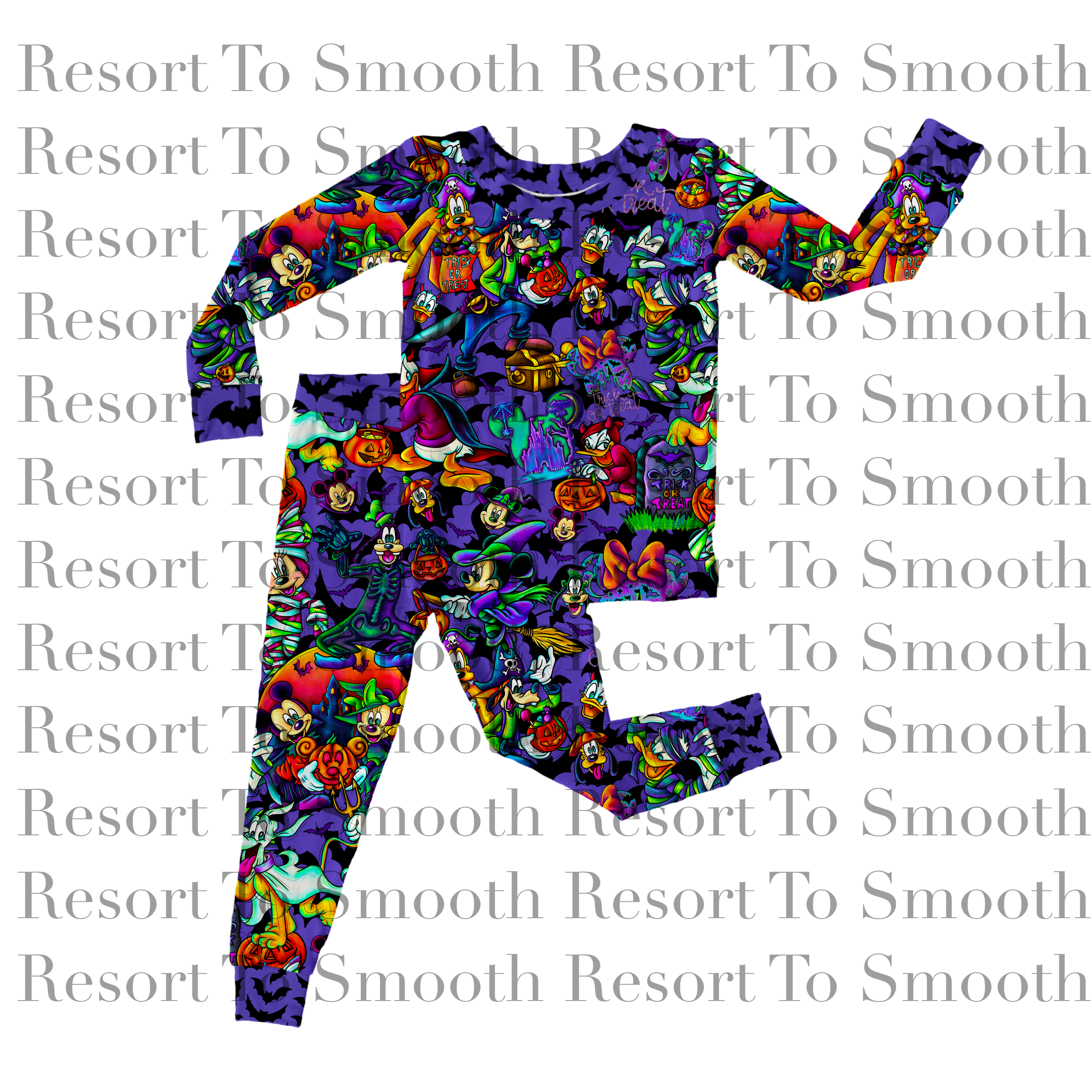 Trick Or Treat Long Sleeve Pants Bamboo Set (Spooky)