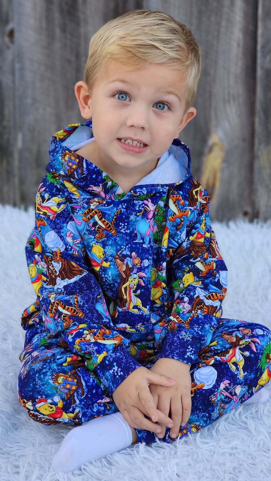 PREORDER Winter Fun Pooh French Terry Bamboo Hooded Jogger Set