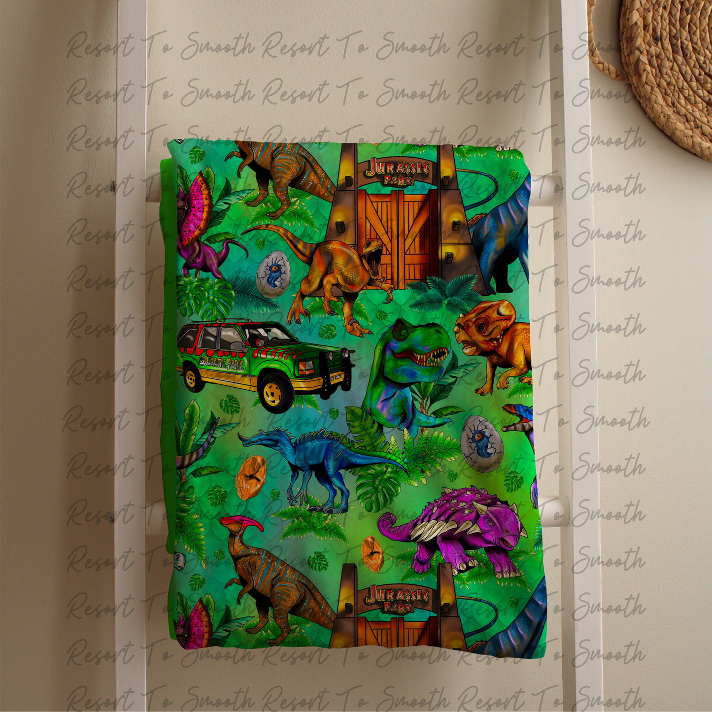 SHIPS 1/15 - Dino Bamboo Minky Blanket 60x80”