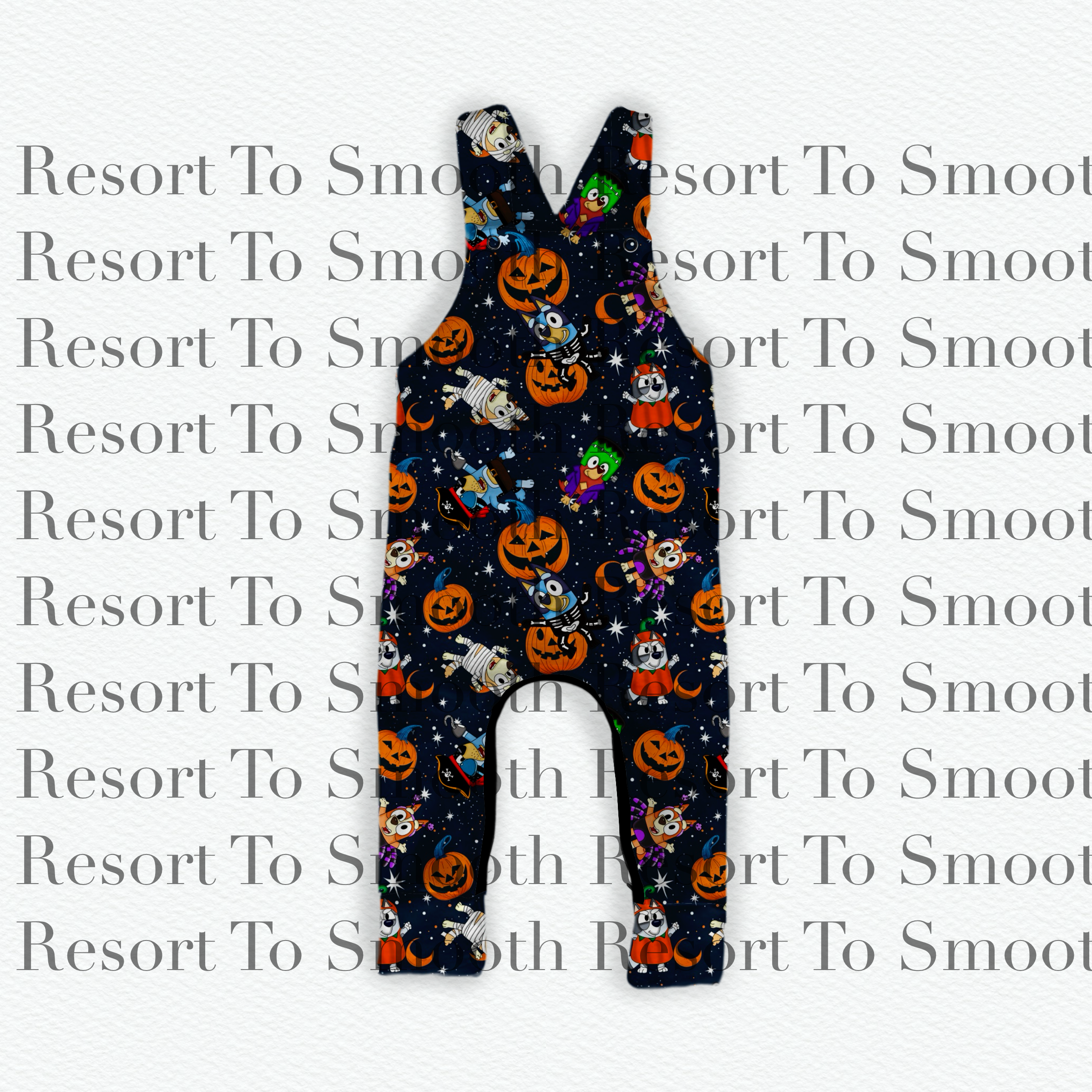Spooky Pup Bamboo Overalls Dungarees